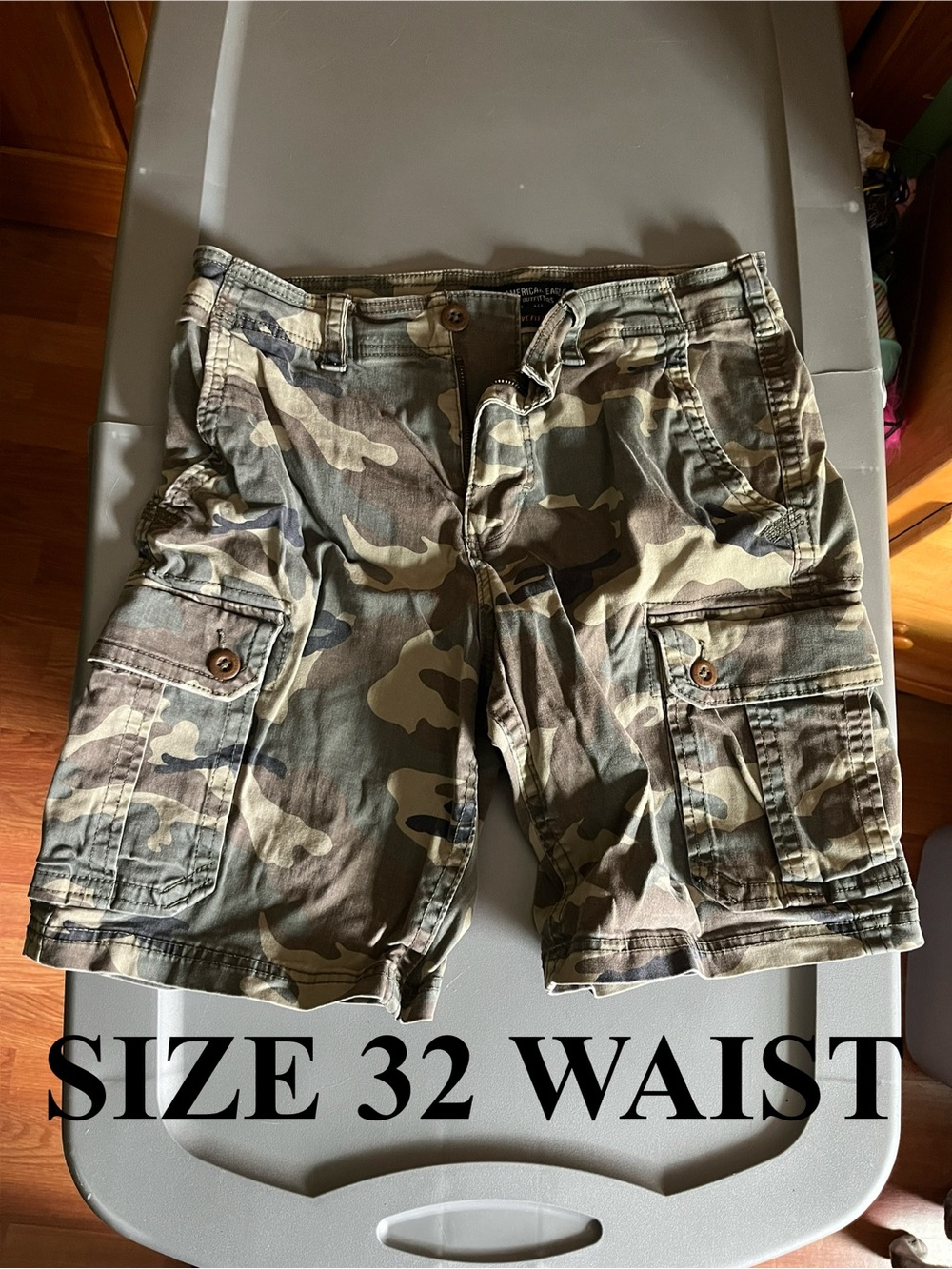 American Eagle Outfitters Men's Camo Cargo Shorts - Green, Brown